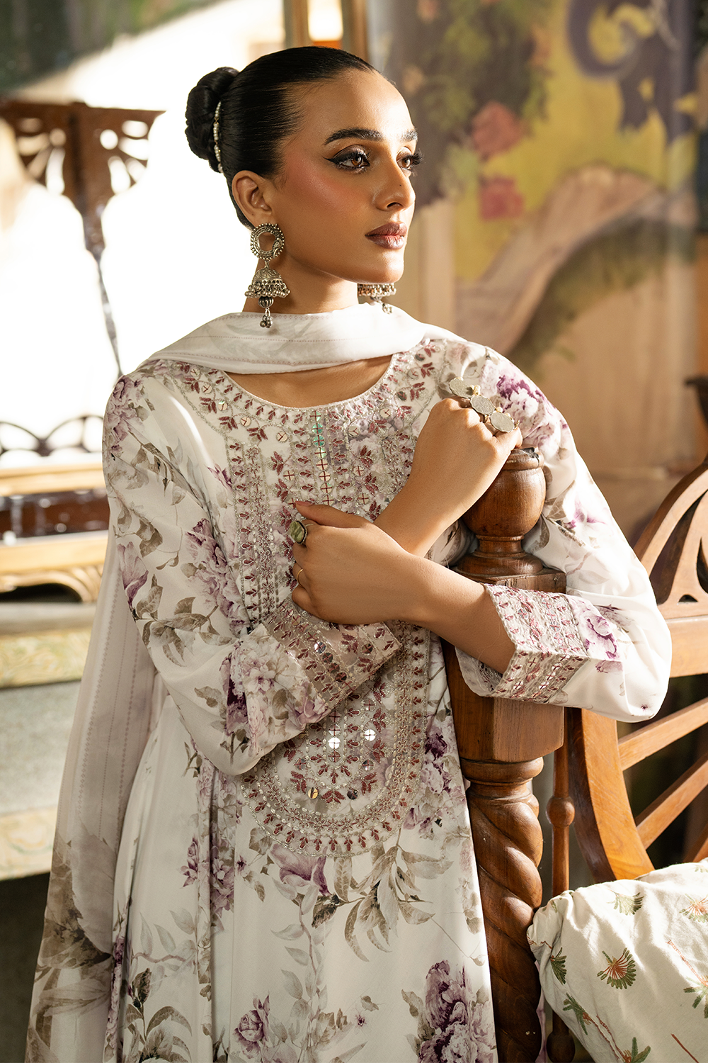 MCEZ102-EMBROIDERED SILK LAWN