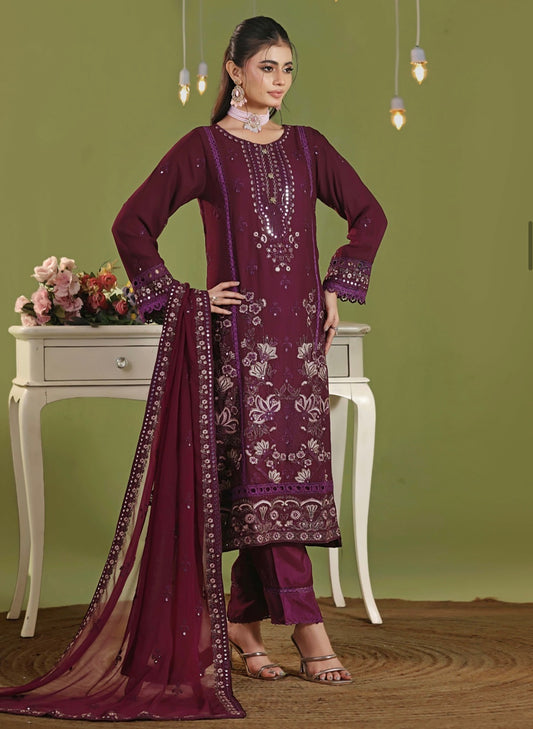 MCWU340-LUXURY CHIFFON SUIT