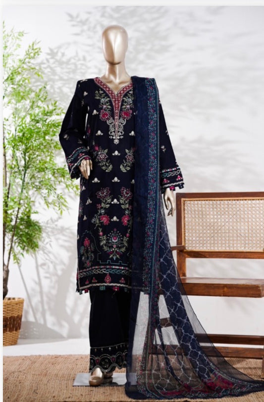 MCBS130-PREMIUM EMBROIDERED LAWN SUIT