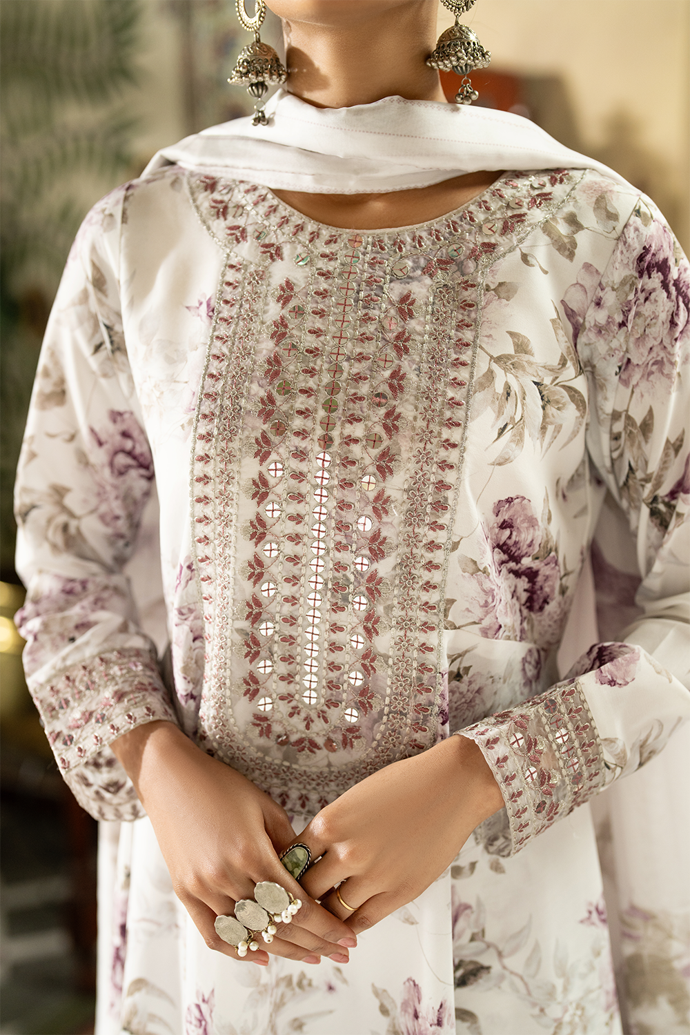 MCEZ102-EMBROIDERED SILK LAWN