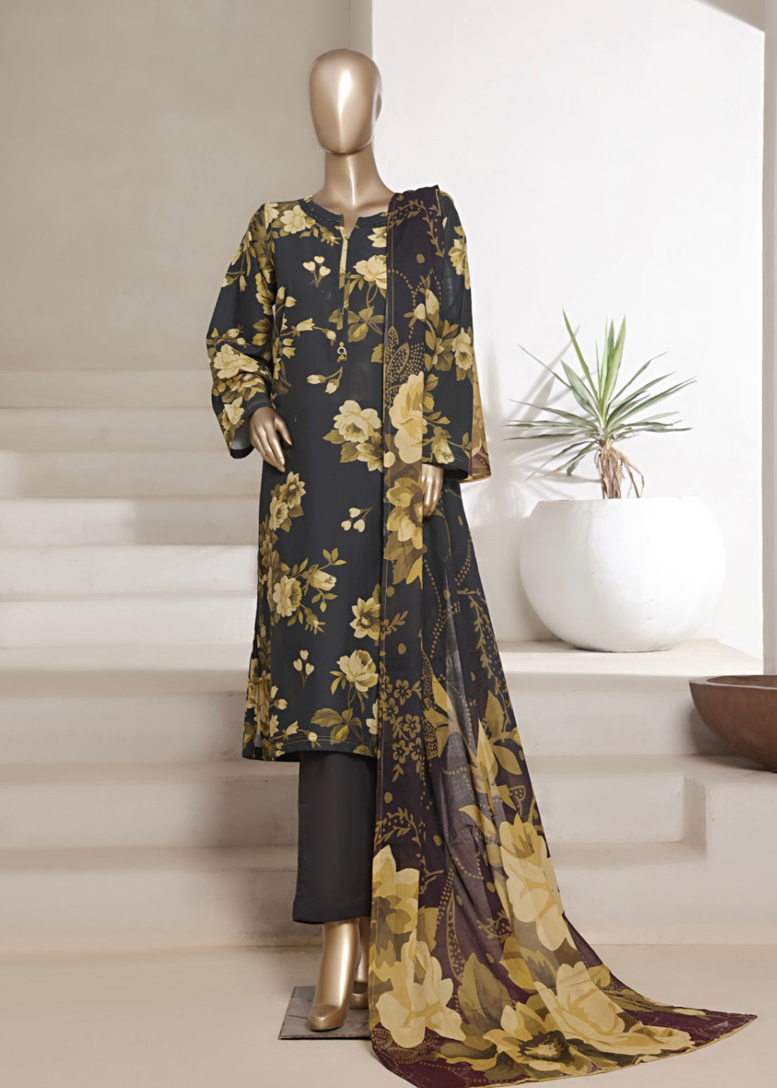 MCSB707-PRINTED LAWN SUIT