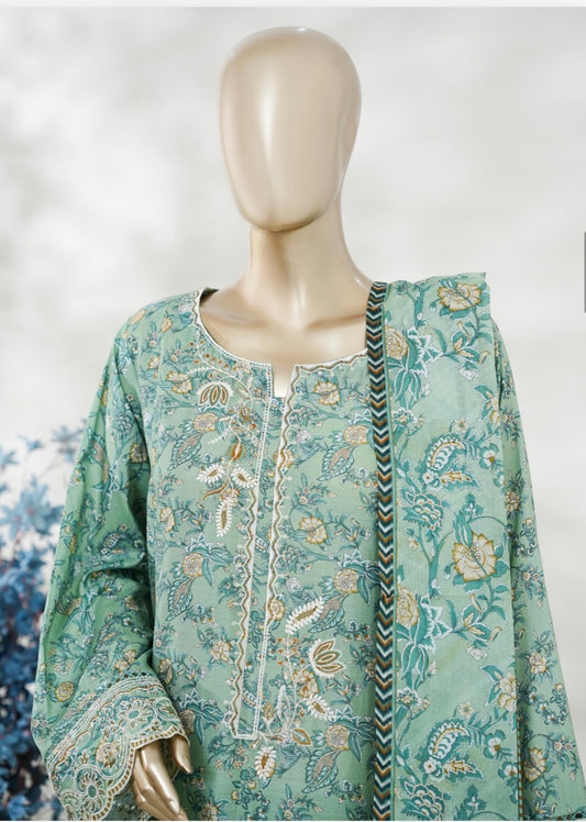 MCBS867-PREMIUM EMBROIDERED LAWN SUIT