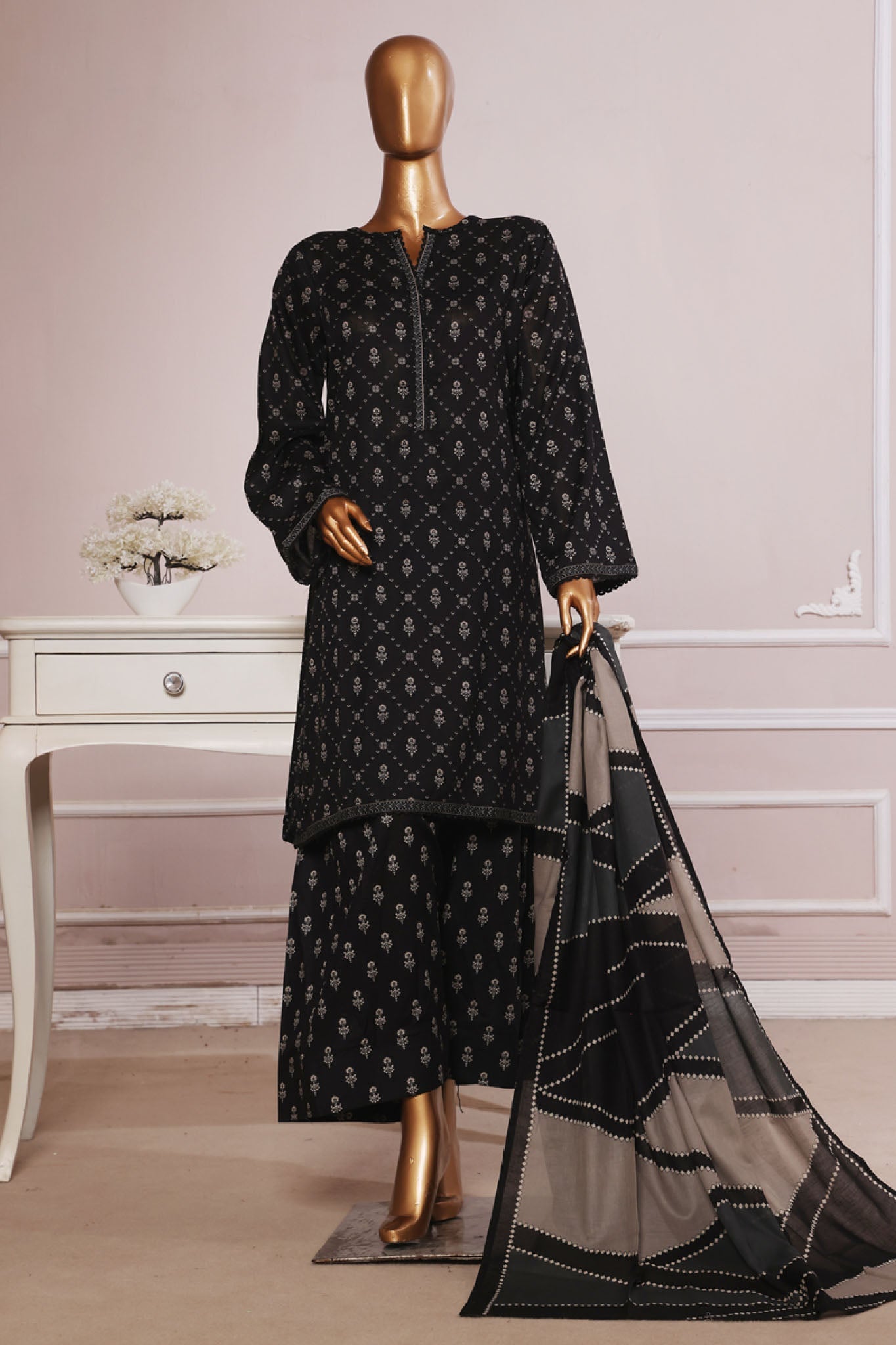 MCBSF110-PRINTED LAWN WITH FARSHI SHALWAR