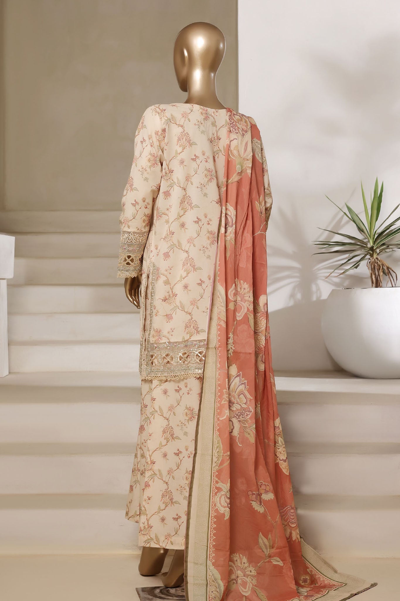 MCSBS108-PREMIUM EMBROIDERED LAWN SUIT