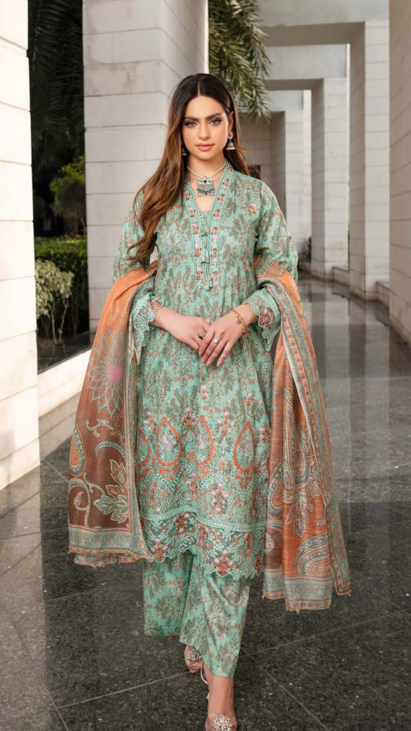 MCMR111-EMBROIDERED LAWN SUIT