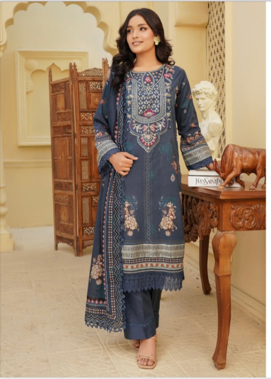 MCAG431-PREMIUM EMBROIDERED LAWN SUIT