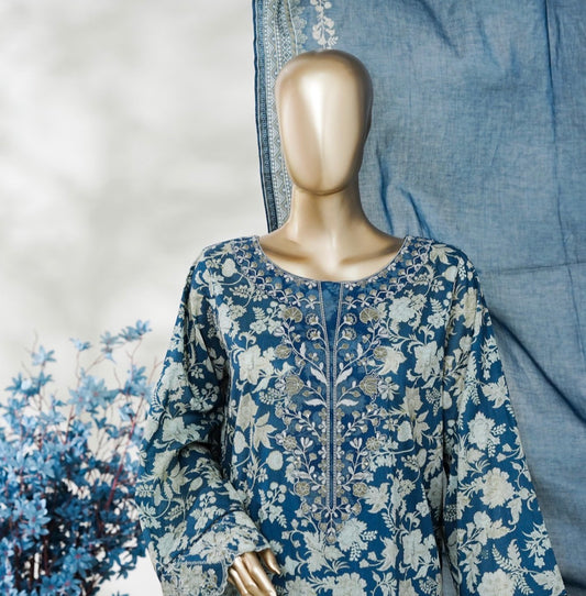 MCBS863-PREMIUM EMBROIDERED LAWN SUIT