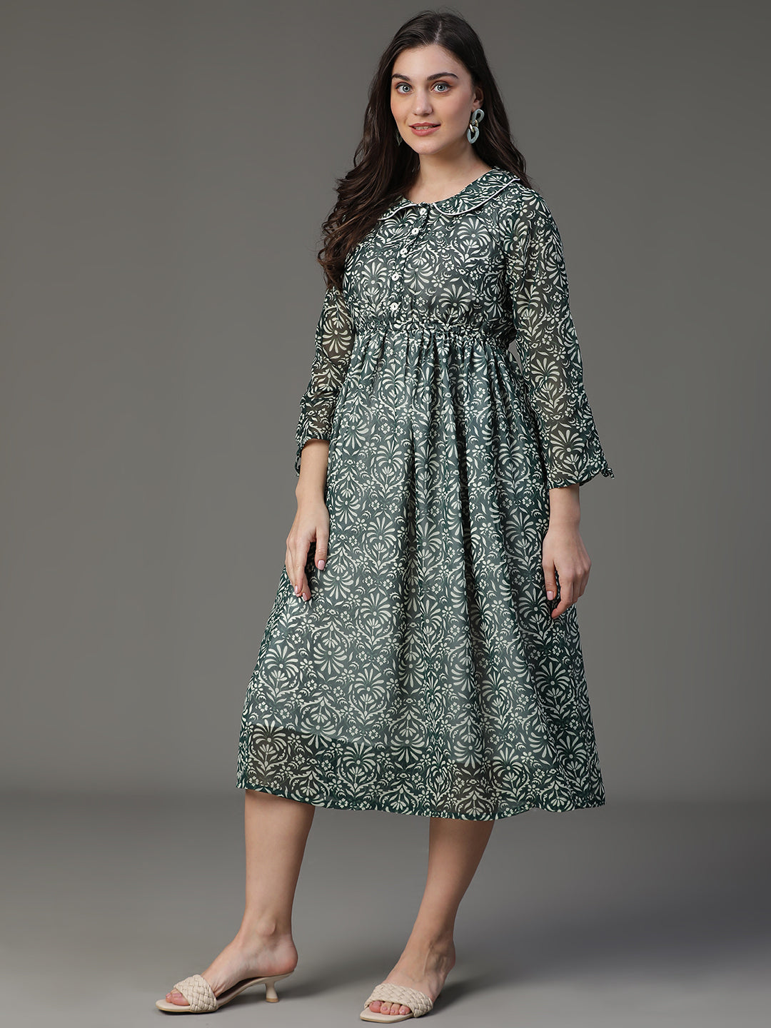 MCALM-2506 Georgette Printed Flared Dress