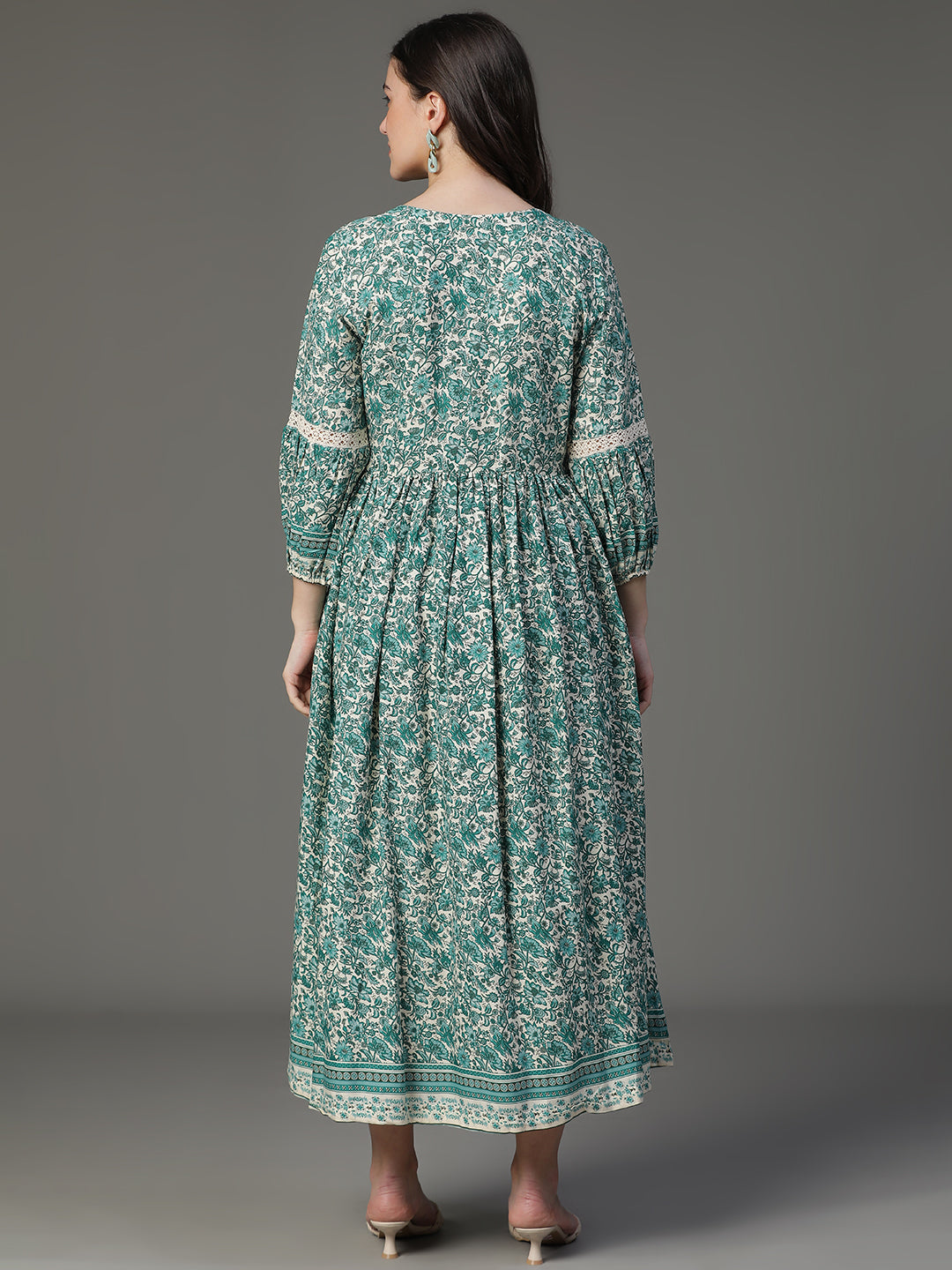 MCALM-2544 Cotton Printed Flared Dress
