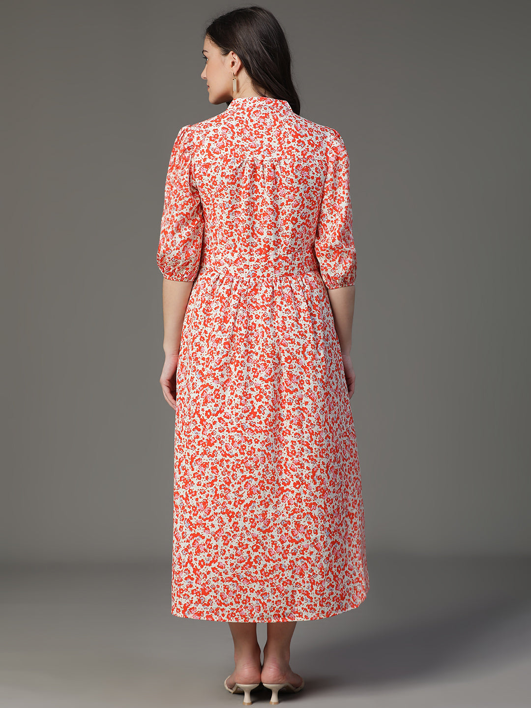 MCALM-2507 Crepe Printed Flared Dress