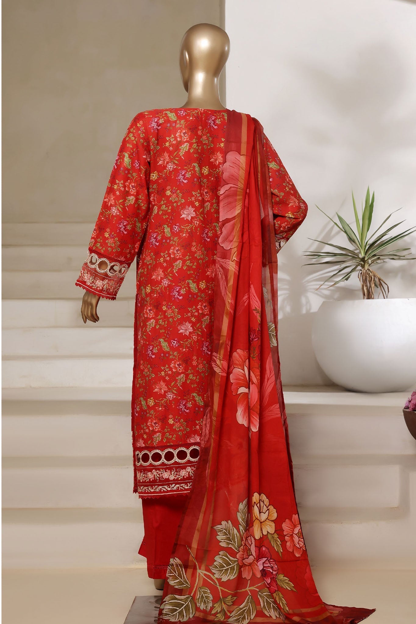 MCSBS101-PREMIUM EMBROIDERED LAWN SUIT