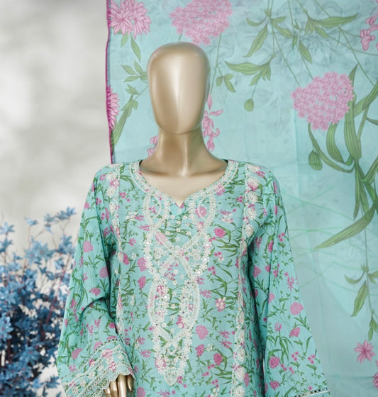 MCBS870-PREMIUM EMBROIDERED LAWN SUIT