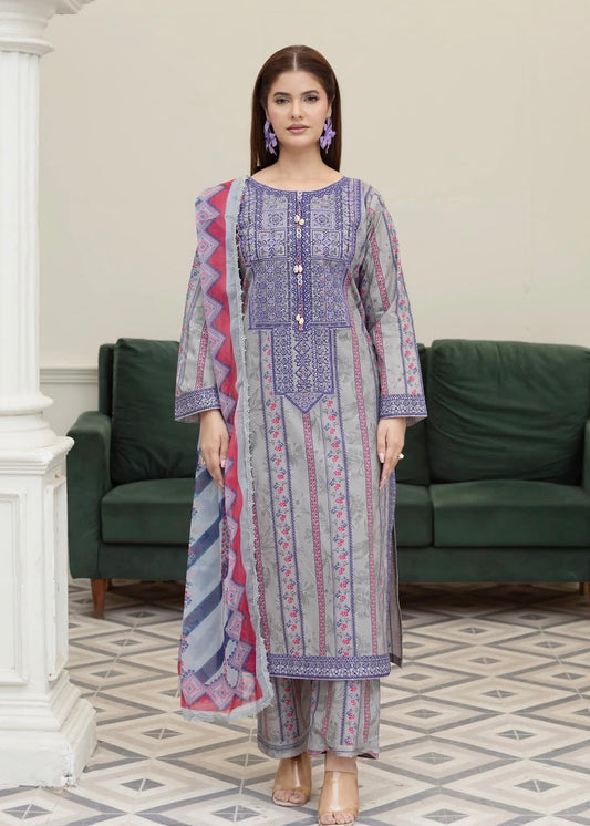 MCHA113-PREMIUM EMBROIDERED COTTON SUIT