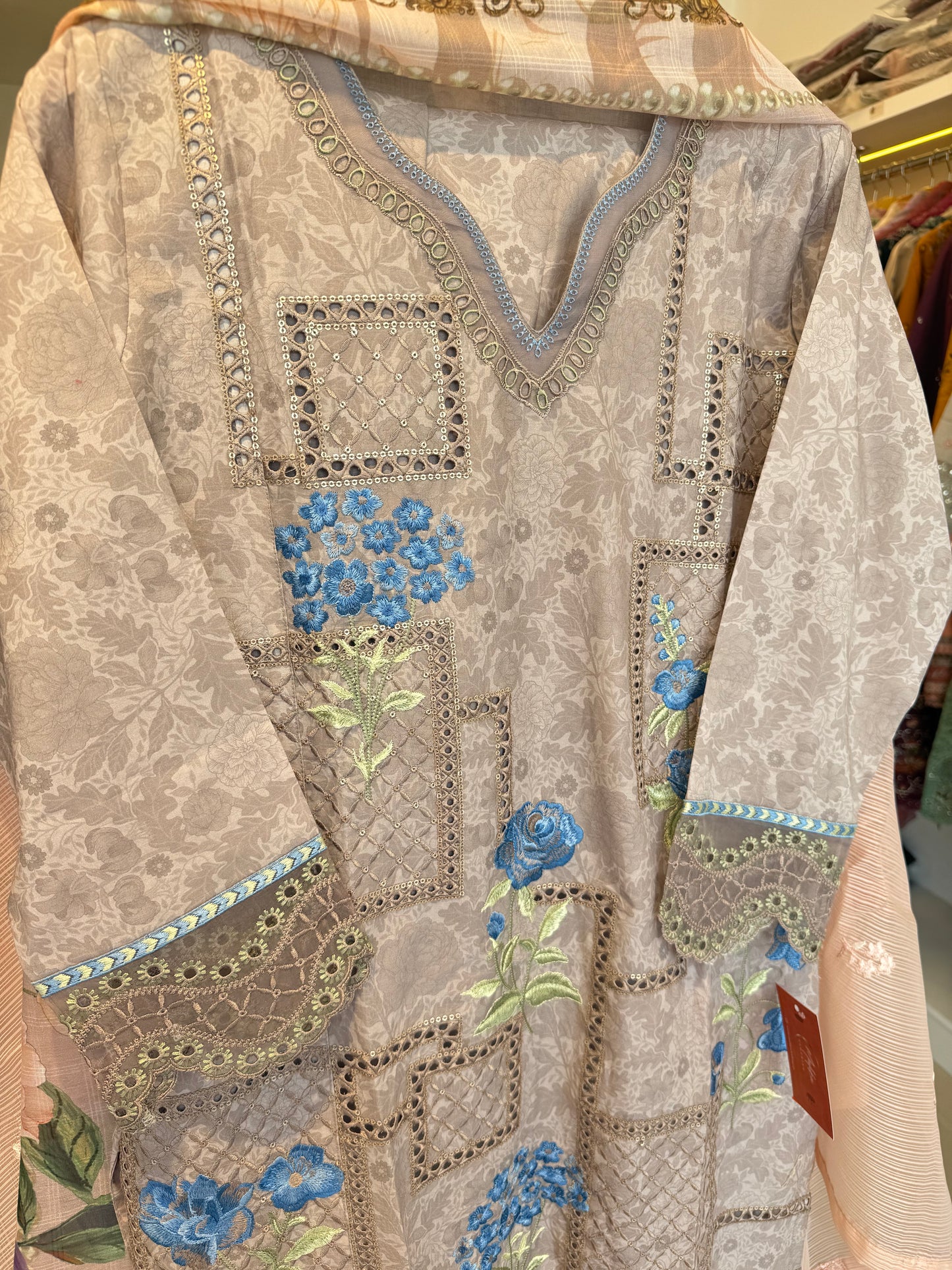 MCMH113-EMBROIDERED LAWN SUIT