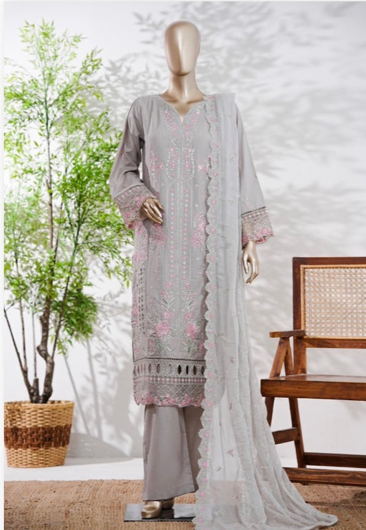 MCBS131-PREMIUM EMBROIDERED LAWN SUIT