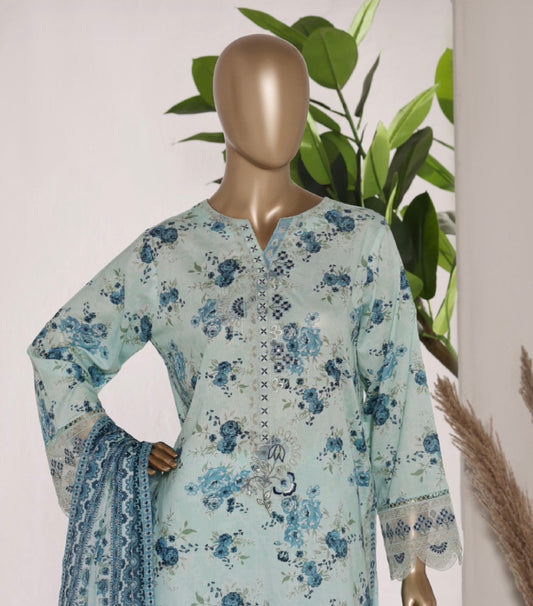 MCBS874-PREMIUM EMBROIDERED LAWN SUIT