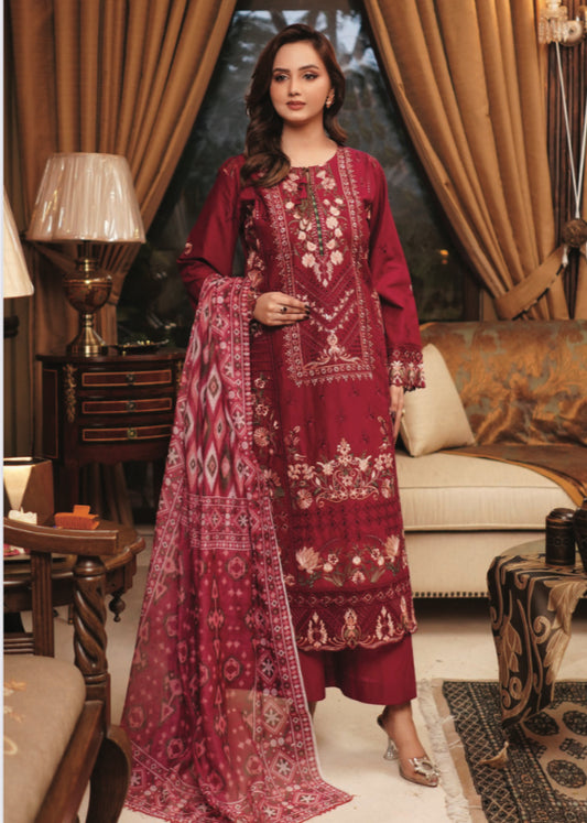 MCMR533-PREMIUM EMBROIDERED LAWN SUIT