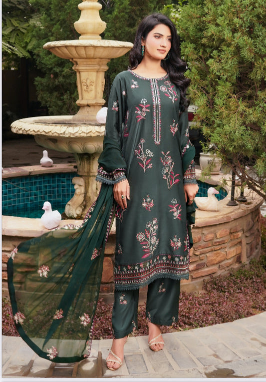MCSZ110-PREMIUM EMBROIDERED COTTON SILK SUIT