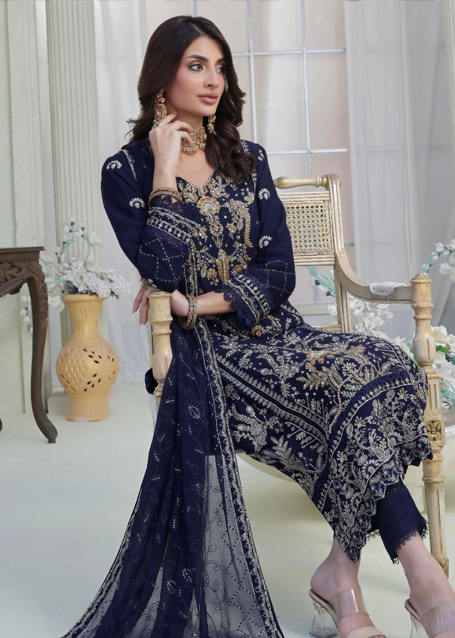 MCWU209-LUXURY CHIFFON EMBROIDERED SUITS
