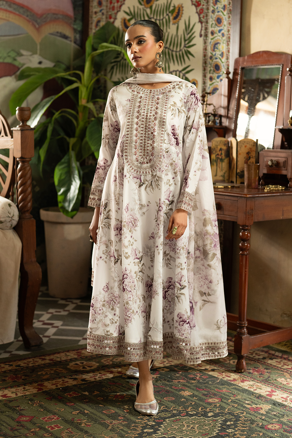 MCEZ102-EMBROIDERED SILK LAWN
