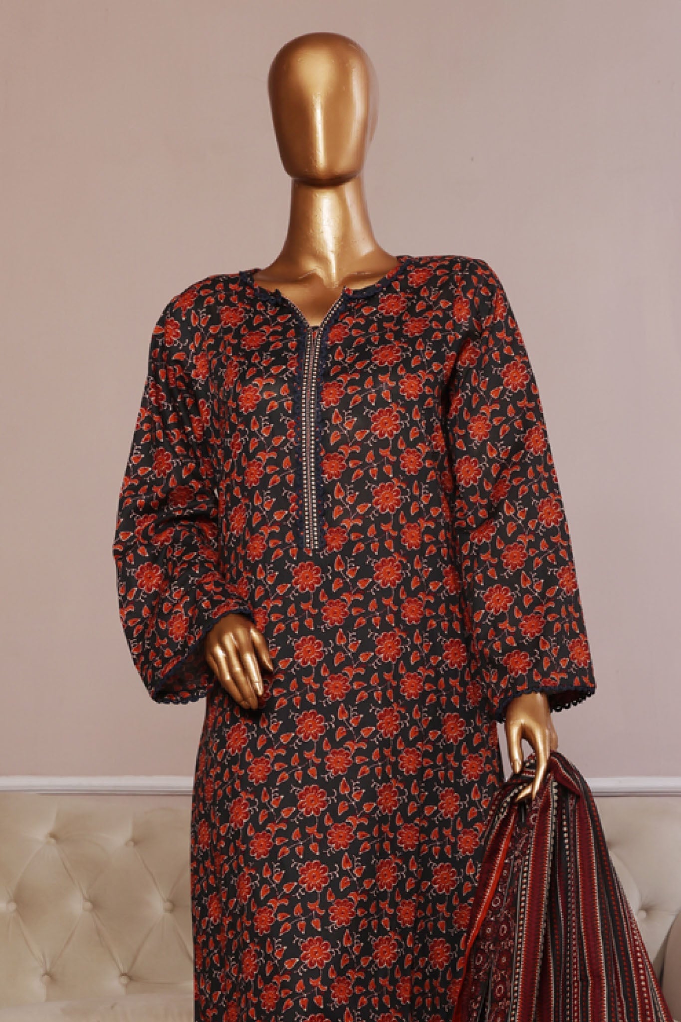 MCBSF108-PRINTED LAWN WITH FARSHI SHALWAR