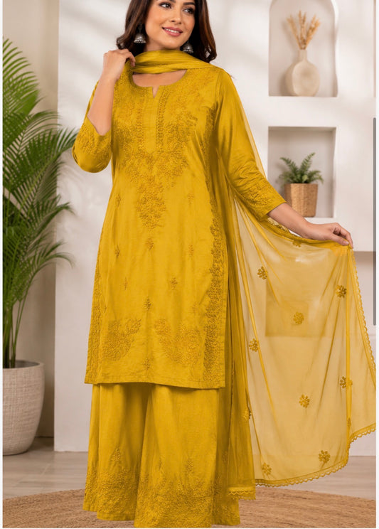 MCCK115-PREMIUM CHIKANKARI KURTI SET