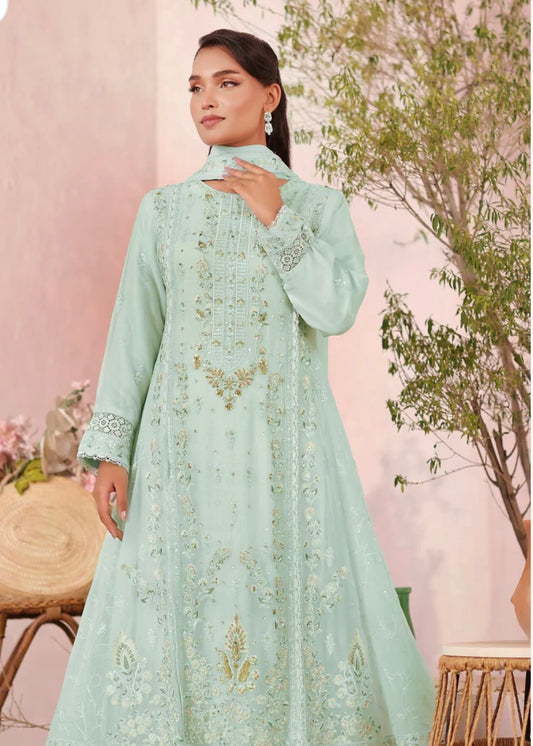 MCWU111-CHIFFON EMBROIDERED GOWN SUIT