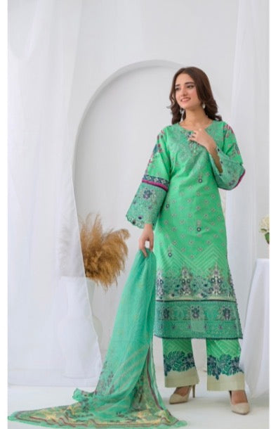 MCAB102-PREMIUM LAWN SUIT WITH CHIFFON DUPATTA