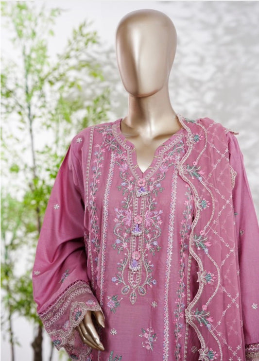 MCBS132-PREMIUM EMBROIDERED LAWN SUIT
