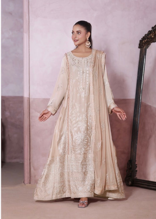 MCAG73-PREMIUM SILK EMBROIDERED GOWN SUIT