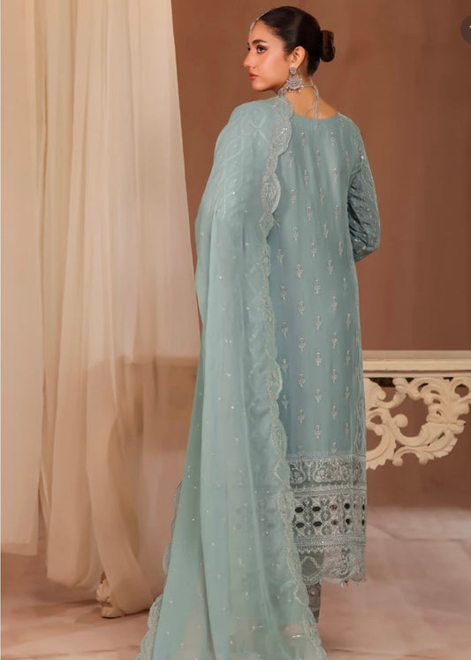 MCNF105-PREMIUM CHIFFON EMBROIDERED SUIT
