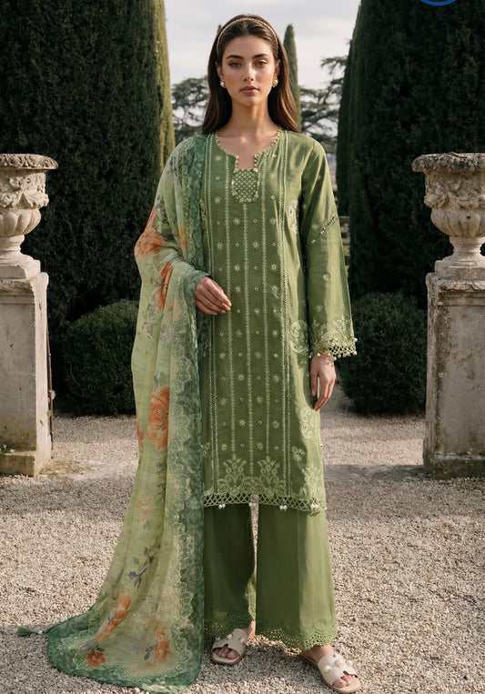 MCZB140-PREMIUM EMBROIDERED LAWN SUIT