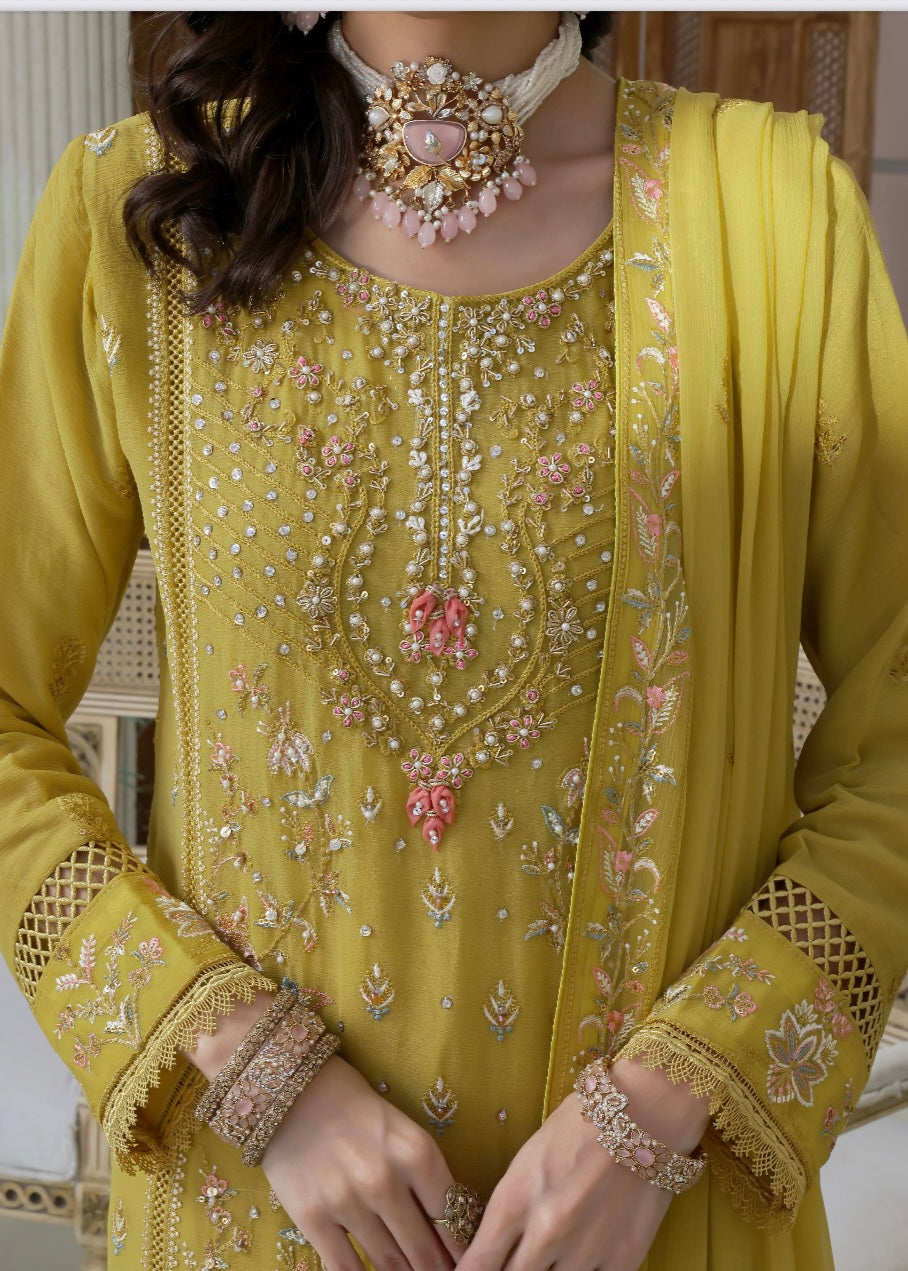 MCWU207-LUXURY CHIFFON EMBROIDERED SUITS