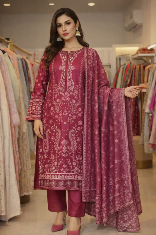 MCAB104-EMBROIDERED COTTON SUIT
