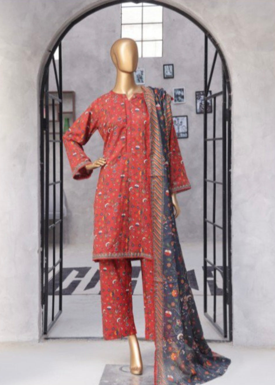 MCBS802-PRINTED LAWN SUIT