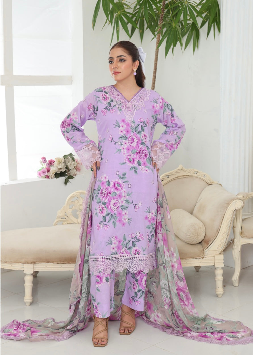 MCPL408-EMBROIDERED LAWN SUIT