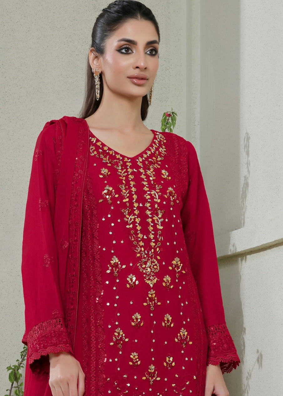 MCWU202-LUXURY CHIFFON EMBROIDERED SUITS