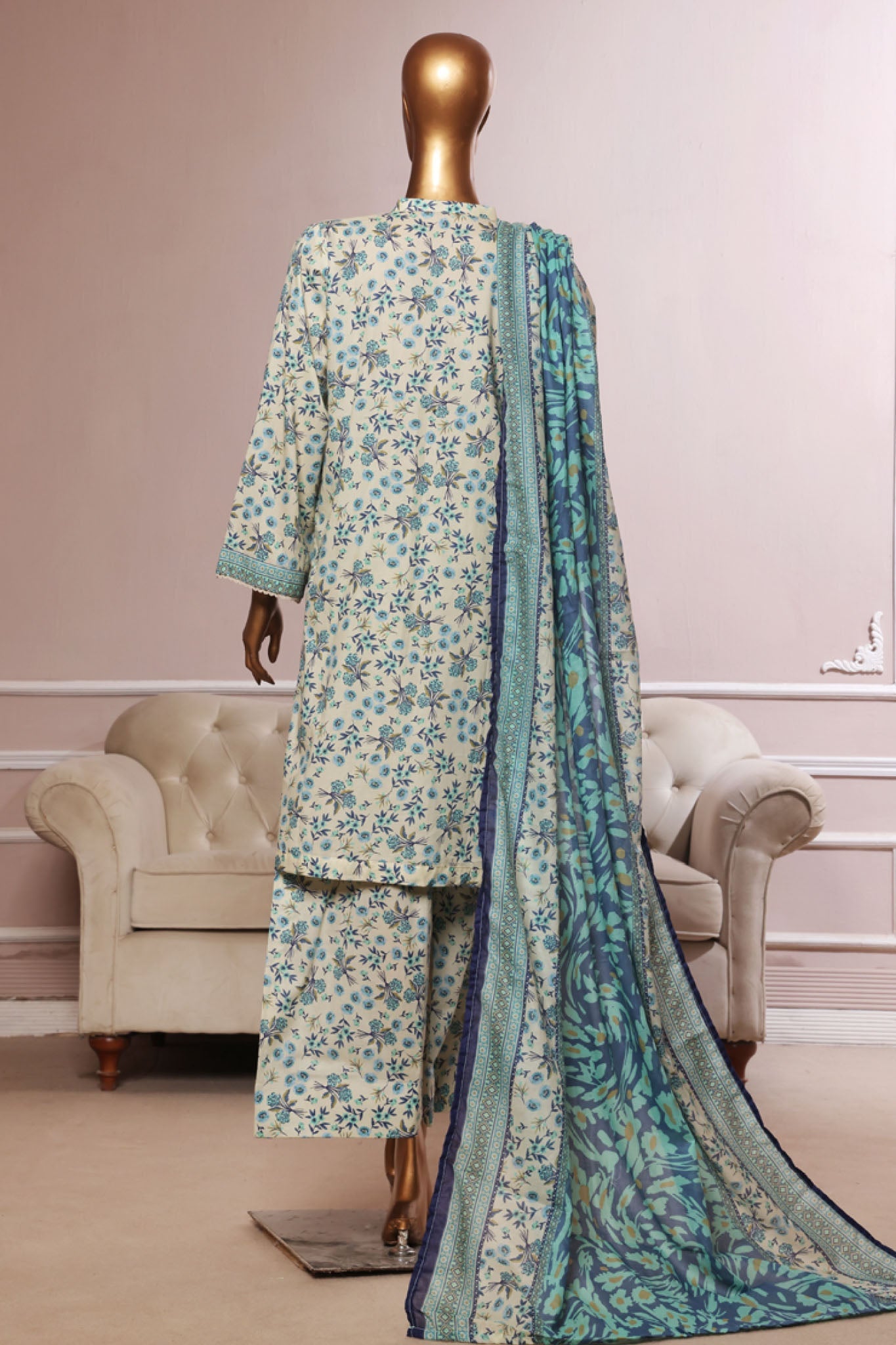 MCBSF103-PRINTED LAWN WITH FARSHI SHALWAR