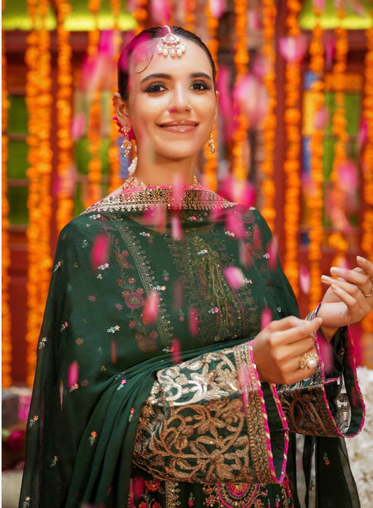 MCSA102-LUXURY EMBROIDERED CHIFFON SUIT