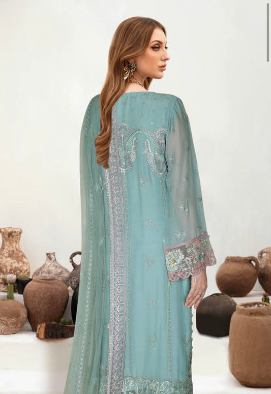 MCR201-PREMIUM CHIFFON EMBROIDERED SUIT