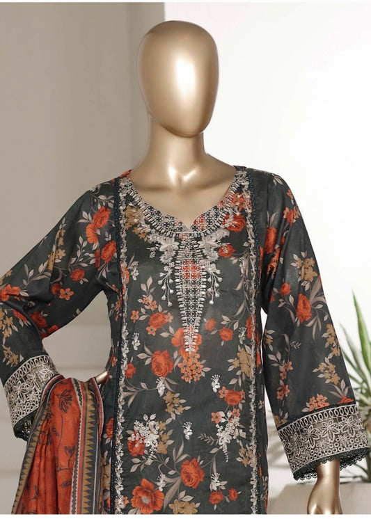 MCSBS117-PREMIUM EMBROIDERED LAWN SUIT