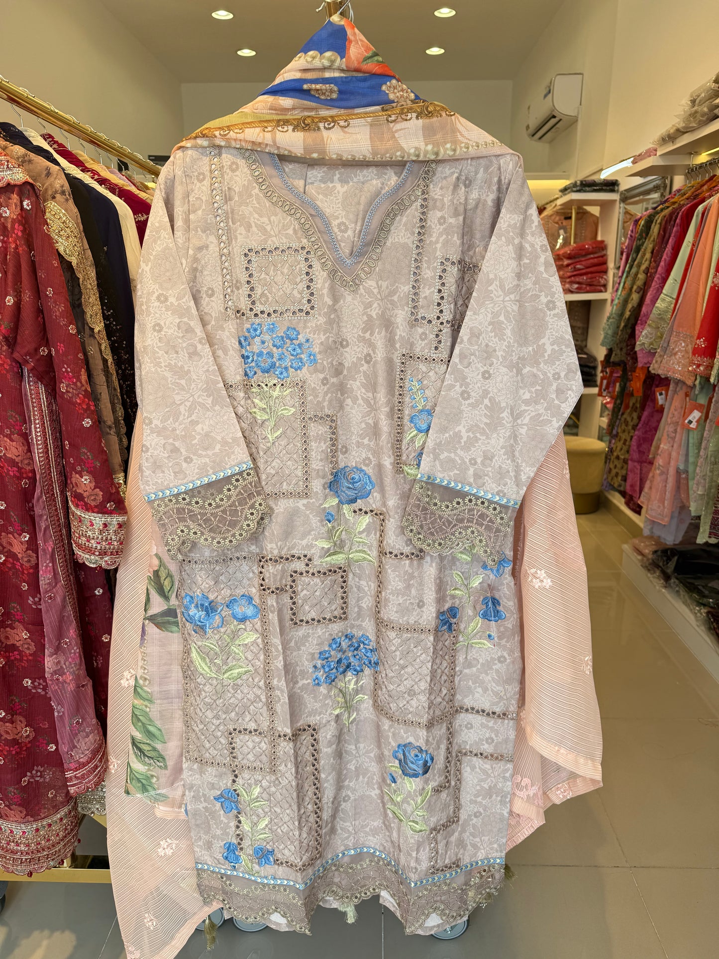 MCMH113-EMBROIDERED LAWN SUIT