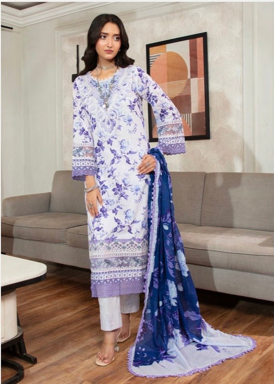 MCSZ122-PREMIUM EMBROIDERED LAWN SUIT