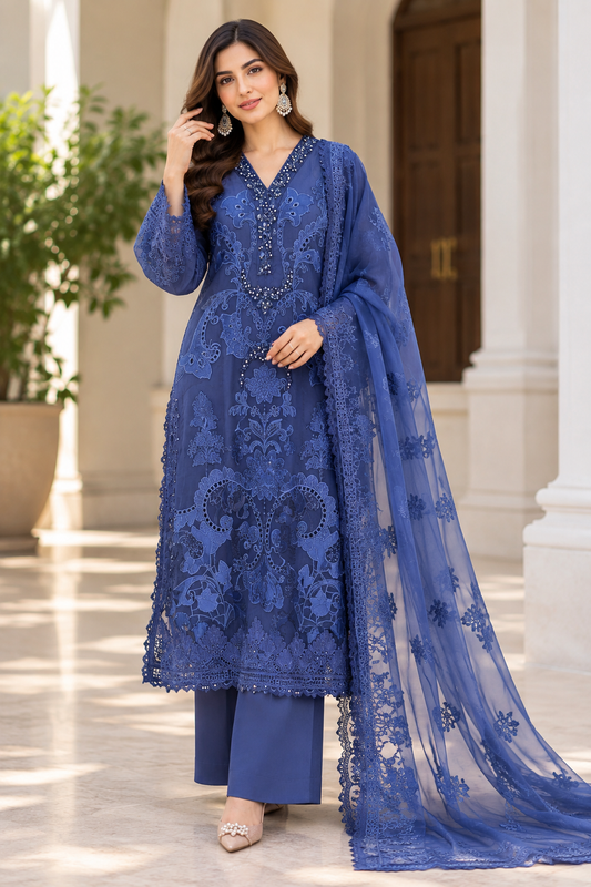 MCAL133-LUXURY ORGANZA SUIT