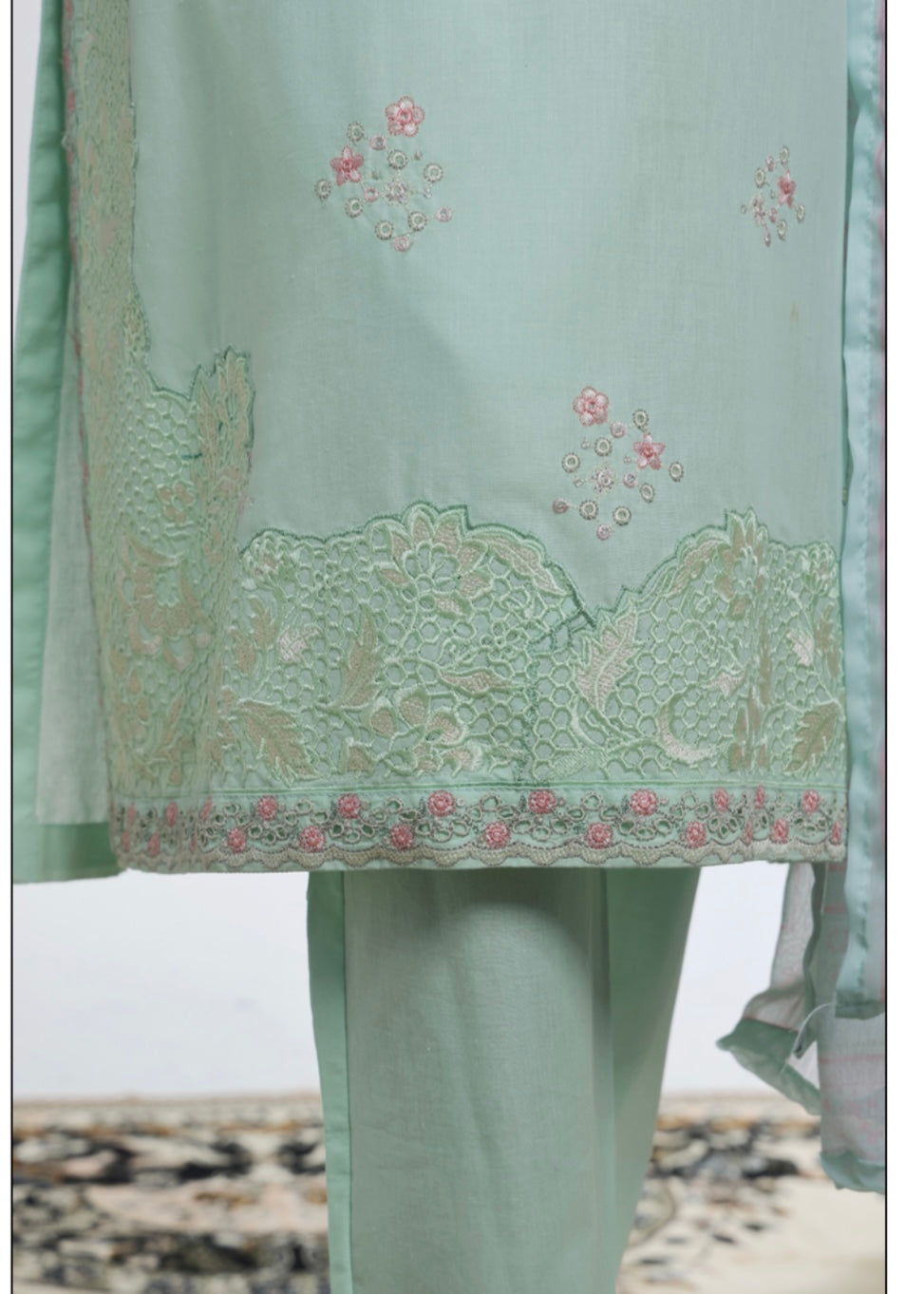 MCBS2012-LUXURY EMBROIDERED COTTON SUIT WITH CHIFFON DUPATTA