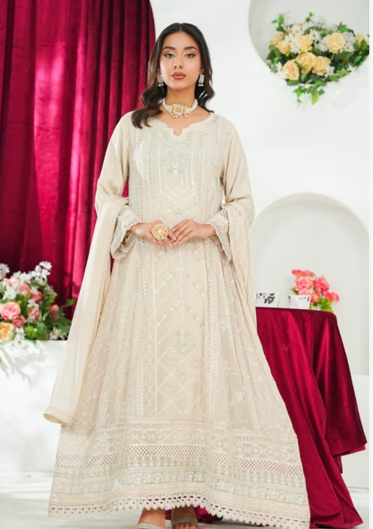 MCAG61-PREMIUM CHIFFON EMBROIDERED GOWN SUITS