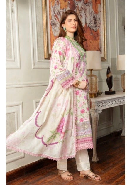 MCSZ121-PREMIUM EMBROIDERED LAWN SUIT