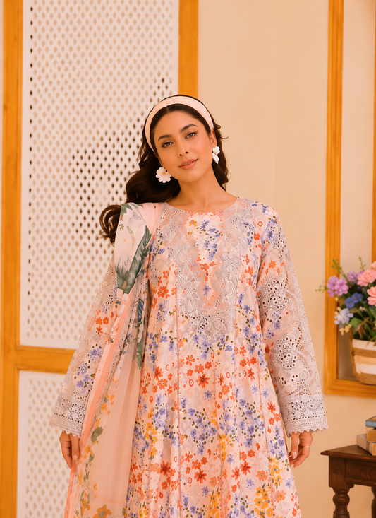 MCHA119-PREMIUM EMBROIDERED COTTON SUIT
