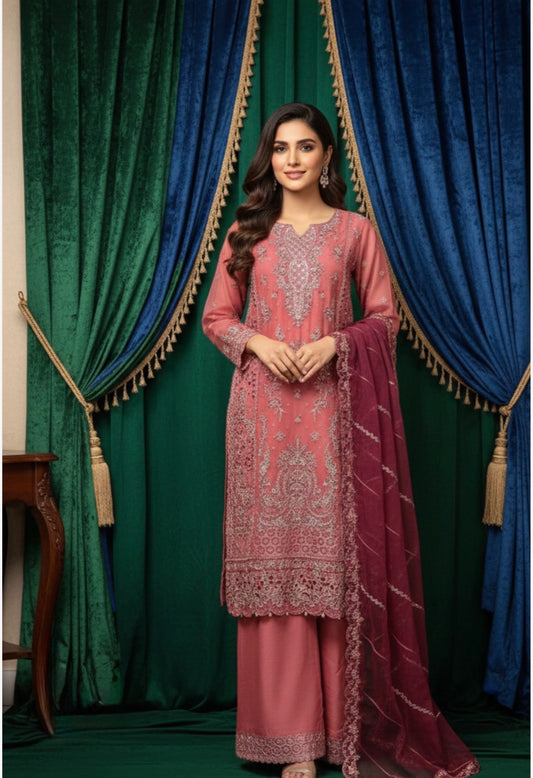 MCH119-LUXURY EMBROIDERED ORGANZA