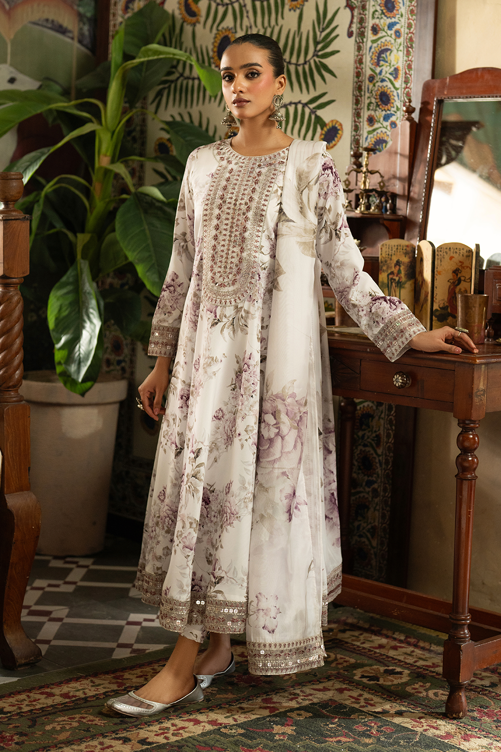 MCEZ102-EMBROIDERED SILK LAWN